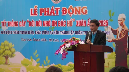 Đoàn thanh niên Khối Doanh nghiệp HN phối hợp cùng Đoàn thanh niên Công ty TNHH một thành viên Đầu tư phát triển Thủy lợi Hà Nội tổ chức lễ phát động Tết trồng cây “Đời đời nhớ ơn Bác Hồ” nhân dịp Xuân Ất Tỵ – năm 2025